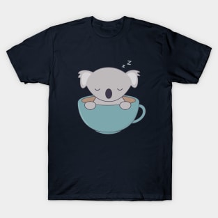 Kawaii Cute Koala Bear With Coffee T-Shirt